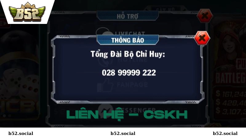 Những lưu ý khi liên hệ cổng game B52 Club