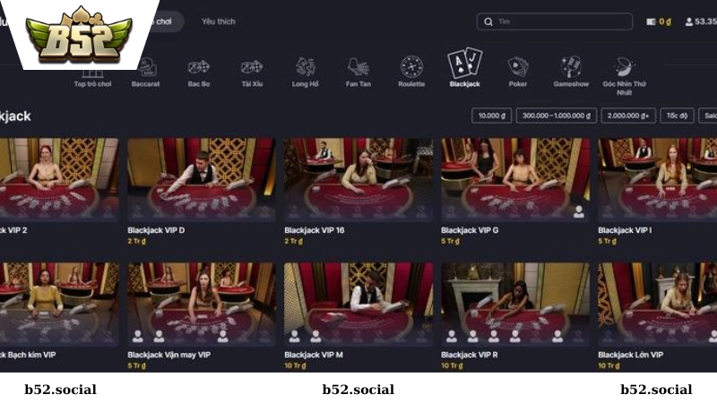Sảnh Live casino B52 Club